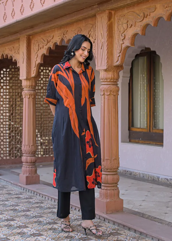 Black_Cotton_Printed_Straight_Kurta_Pant_Set_For_Women
