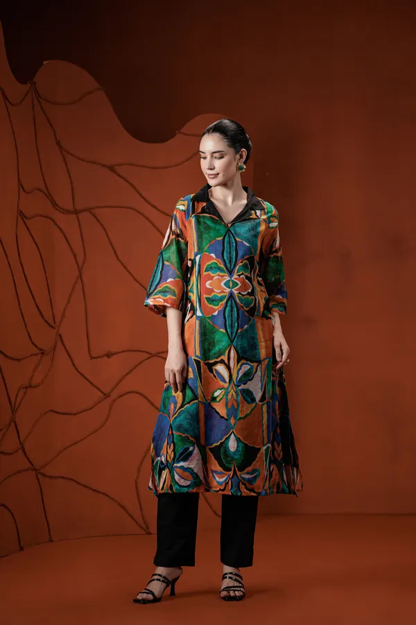 Multicolor_Cotton_Printed_Collared_Straight_Kurta_For_Women