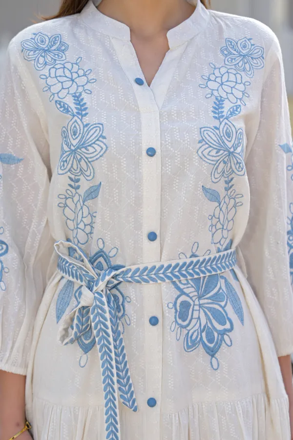 White_Cotton_Floral_Embroidered_Tiered_Midi_Dress_For_Women