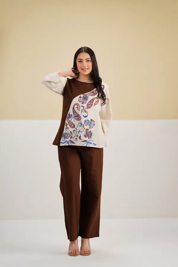 Brown_Cream_Cotton_Printed_Relaxed_Co-Ord_Set_For_Women