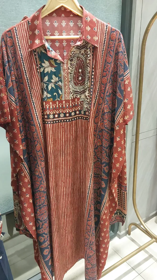 Brown_Cotton_Silk_Kaftan_For_Women