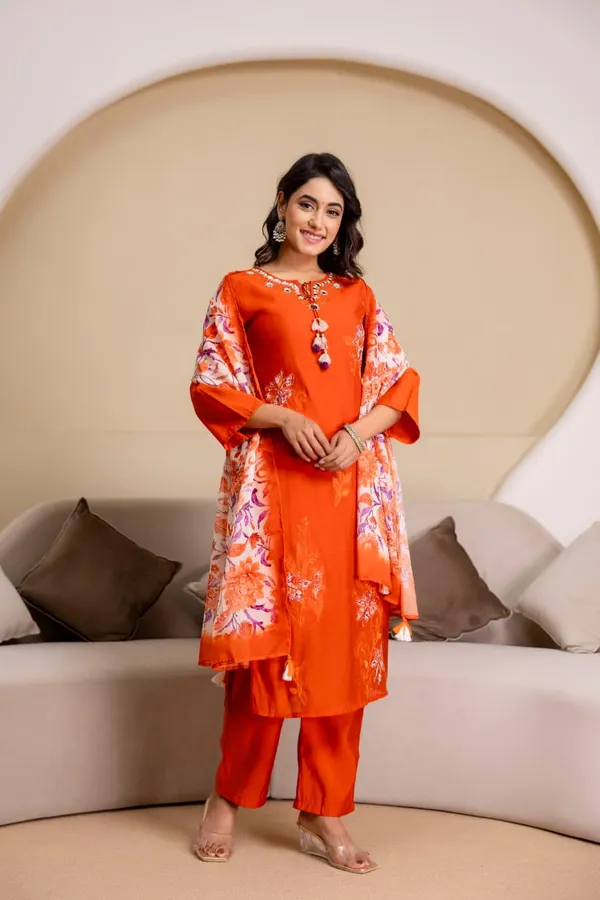 Rust_Mul_Chanderi_Three_Piece_Suit_Set_For_Women