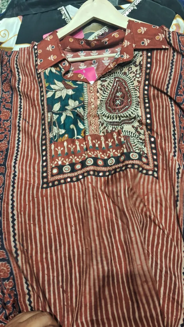 Brown_Cotton_Silk_Kaftan_For_Women