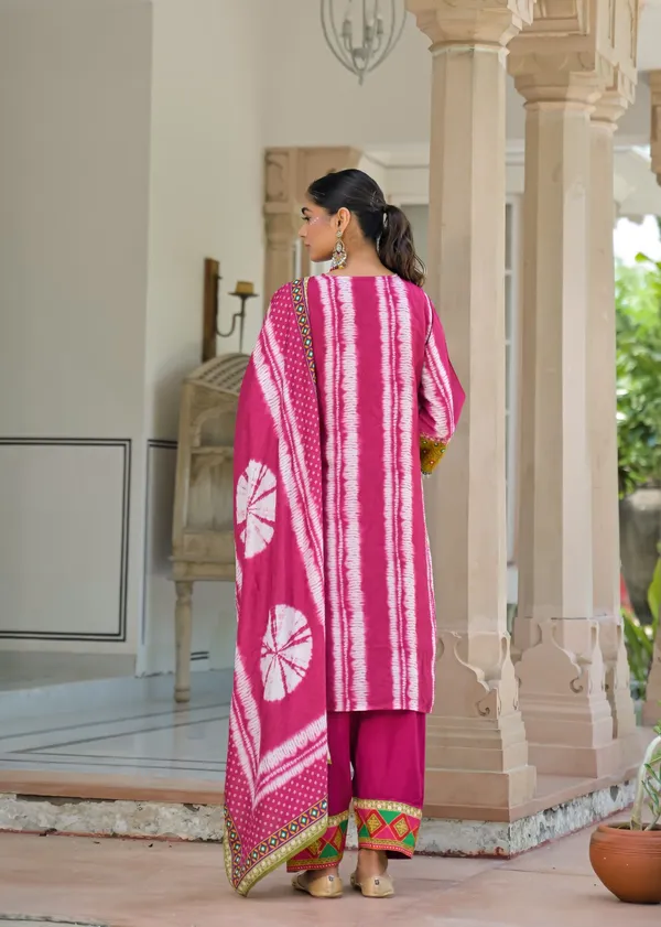Dark_Pink_Mul_Cotton_Three_Piece_Suit_Set_For_Women