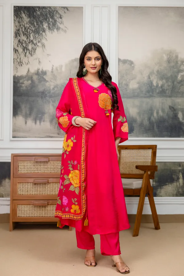 Pink_Crepe_Floral_Embroidered_Kurta_Palazzo_Dupatta_Set_For_Women