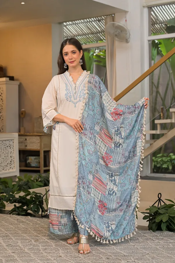 Off_White_Mul_Cotton_Three_Piece_Suit_Set_For_Women
