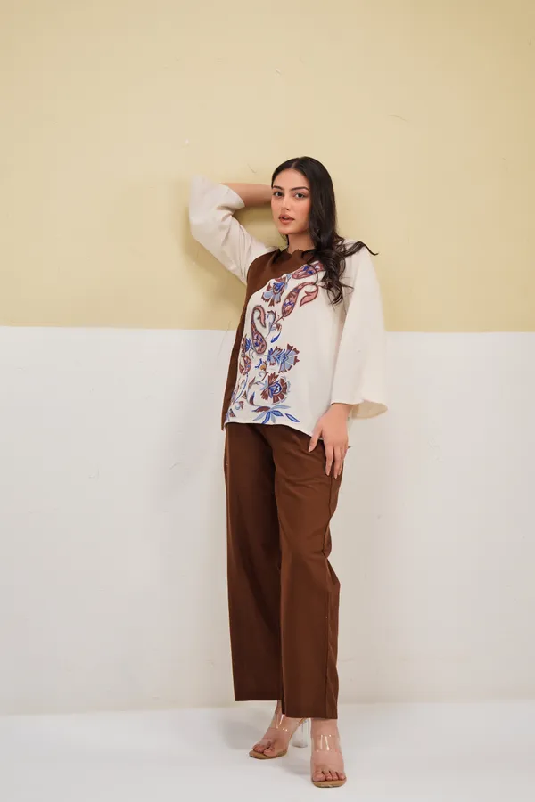 Brown_Cream_Cotton_Printed_Relaxed_Co-Ord_Set_For_Women