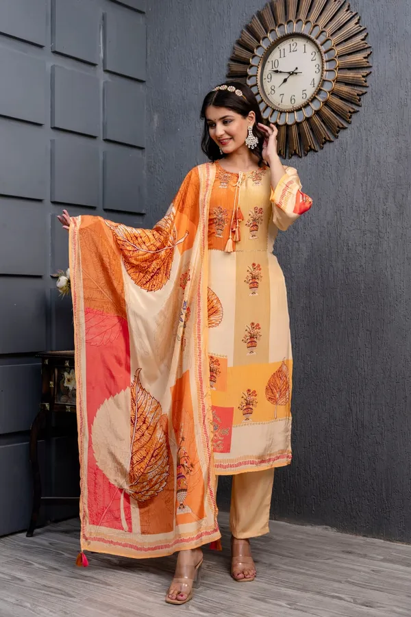 Multicolor_Crepe_Three_Piece_Suit_Set_For_Women
