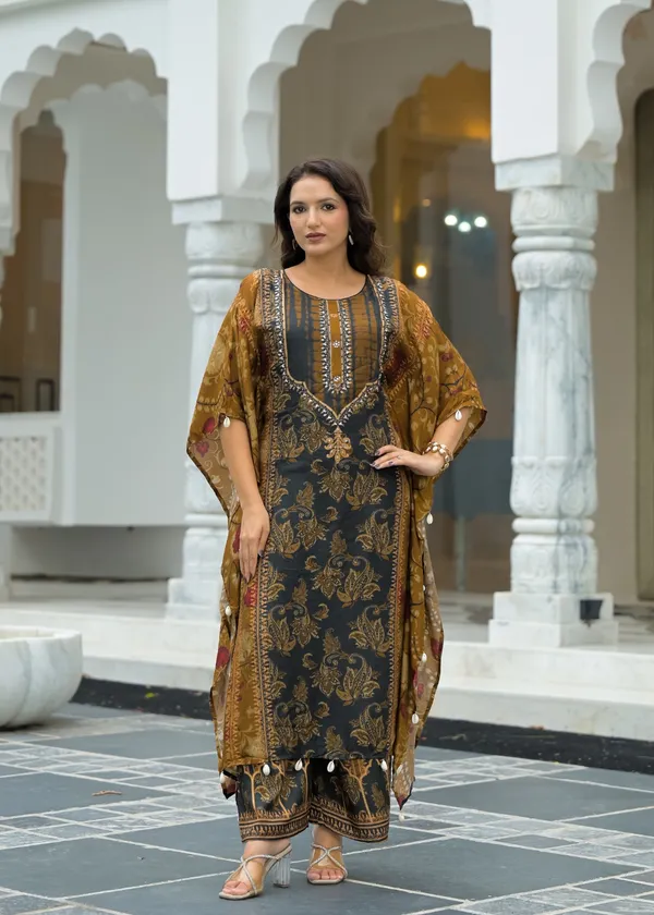 Multicolor_Cotton_Silk_Kaftan_For_Women