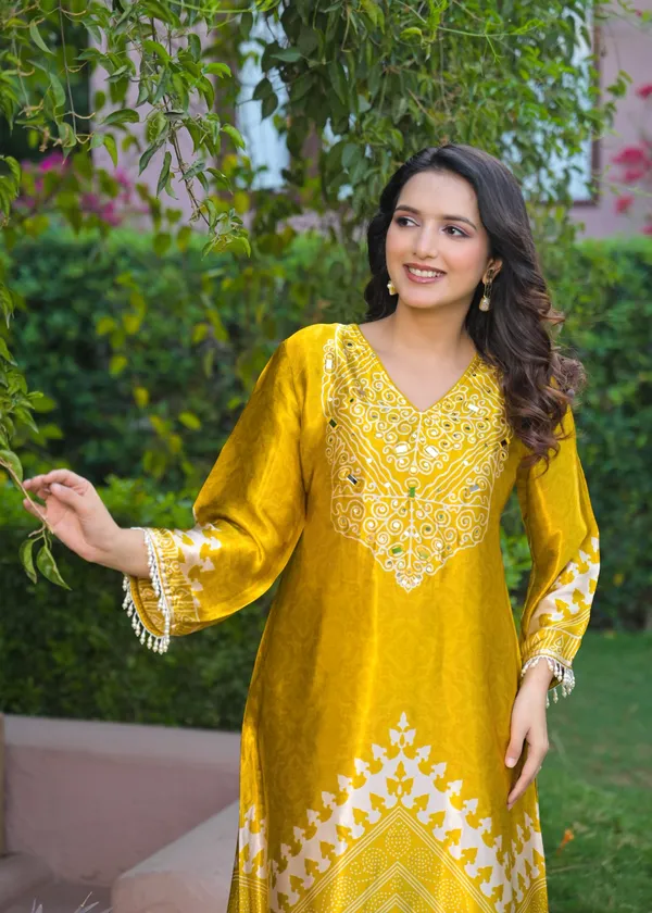 Yellow_Crepe_A-Line_Mirror_Work_Embroidered_Printed_Kurta_For_Women