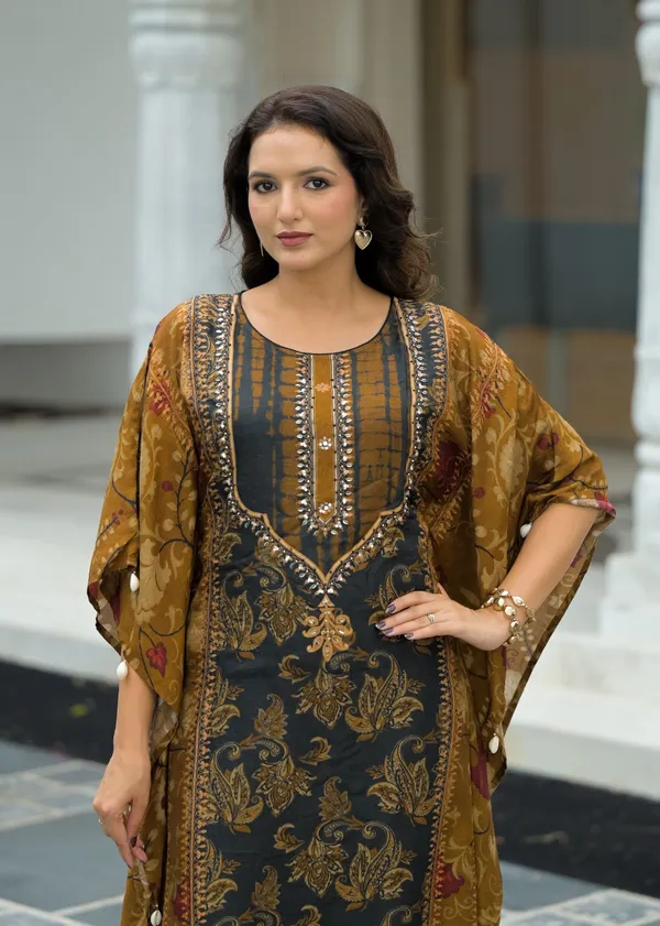 Multicolor_Cotton_Silk_Kaftan_For_Women