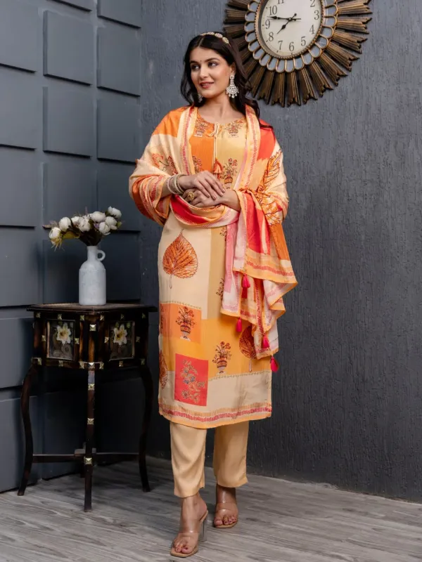 Multicolor_Crepe_Three_Piece_Suit_Set_For_Women