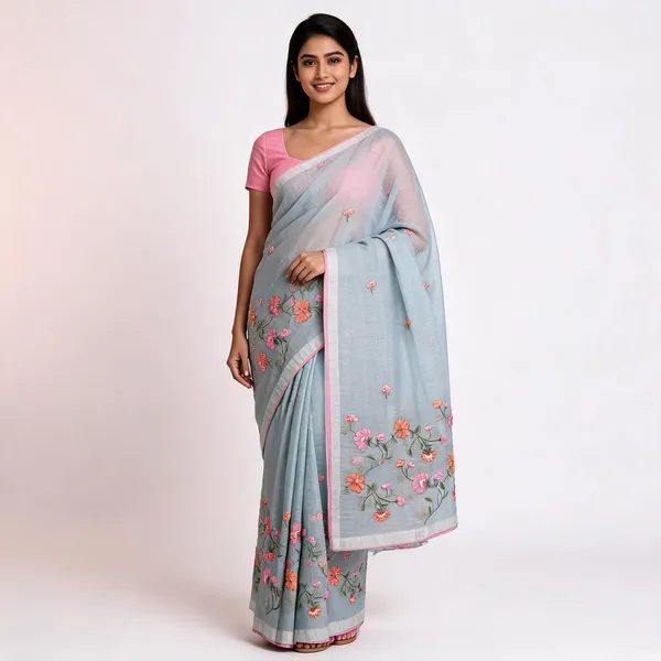 Grey_Kota_Silk_Floral_Embroidered_Saree_For_Women