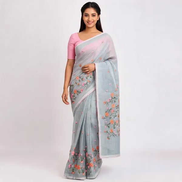Grey_Kota_Silk_Floral_Embroidered_Saree_For_Women