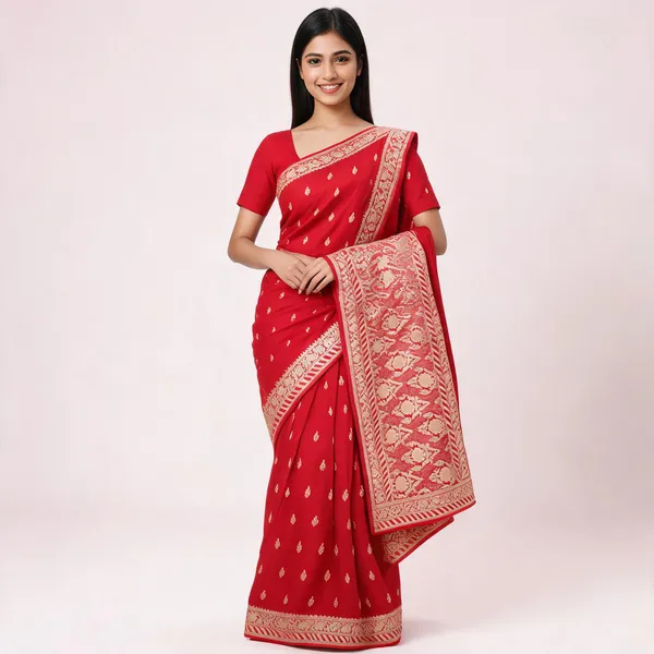 Red_Mashru_Silk_Zari_Woven_Border_Banarasi_Saree_For_Women