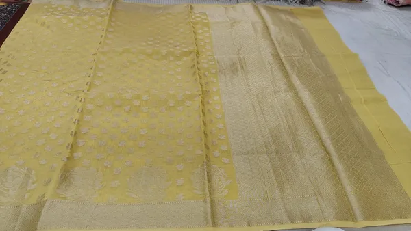 Yellow_Cotton_Chanderi_Silk_Zari_Border_Woven_Saree_For_Women