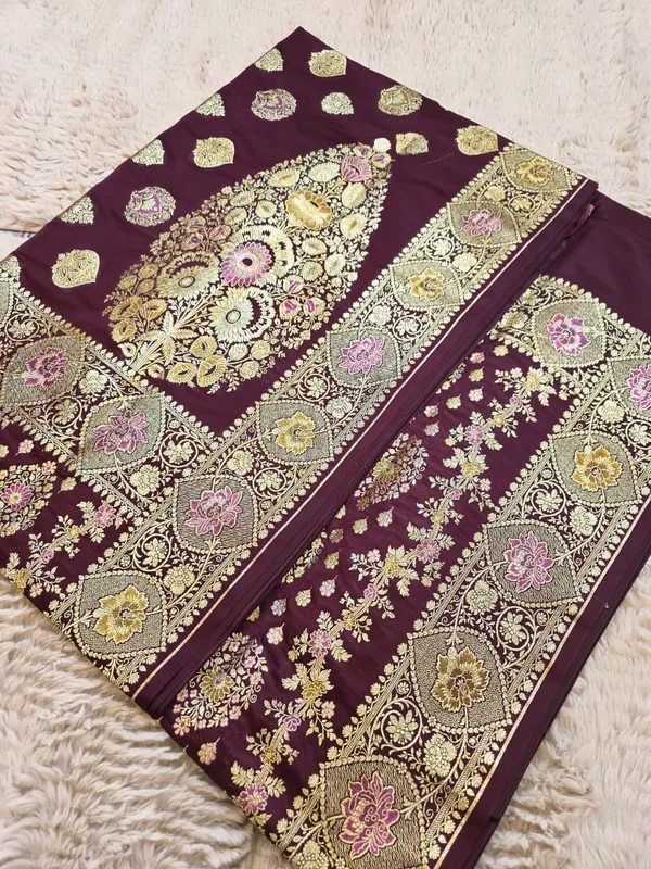 Wine_Mashru_Silk_Zari_Woven_Floral_Banarasi_Saree_For_Women
