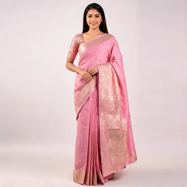 Pink_Cotton_Silk_Banarasi_Woven_Border_Saree_For_Women