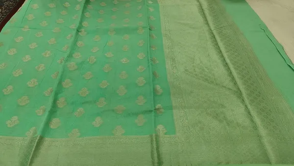 Green_Cotton_Chanderi_Silk_Zari_Motif_Banarasi_Saree_For_Women