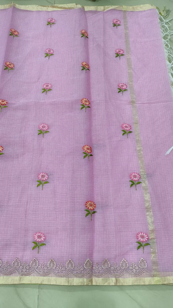 Lavender_Kota_Silk_Floral_Embroidered_Zari_Border_Saree_For_Women