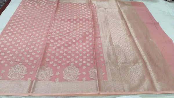 Peach_Cotton_Chanderi_Silk_Zari_Woven_Banarasi_Saree_For_Women