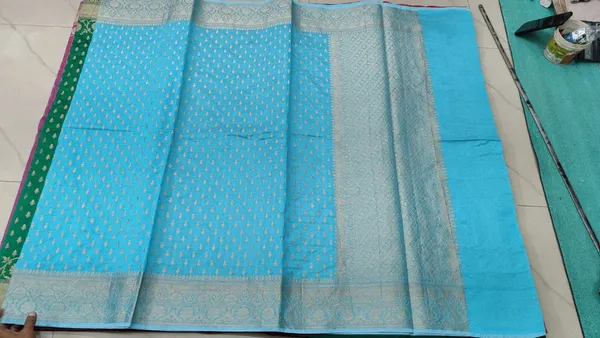 Sky_Blue_Cotton_Silk_Zari_Woven_Banarasi_Saree_For_Women