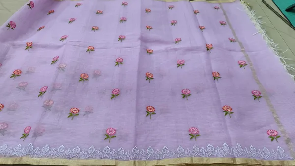 Lavender_Kota_Silk_Floral_Embroidered_Zari_Border_Saree_For_Women