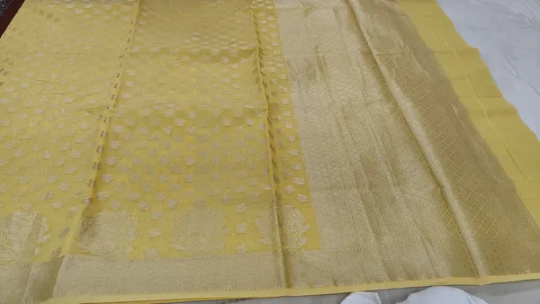 Yellow_Cotton_Chanderi_Silk_Zari_Border_Woven_Saree_For_Women