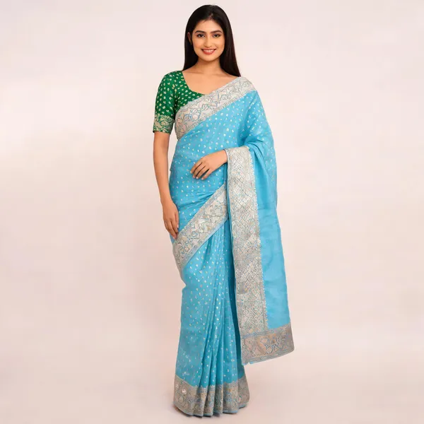 Sky_Blue_Cotton_Silk_Zari_Woven_Banarasi_Saree_For_Women