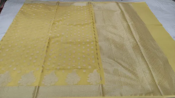 Yellow_Cotton_Chanderi_Silk_Zari_Border_Woven_Saree_For_Women