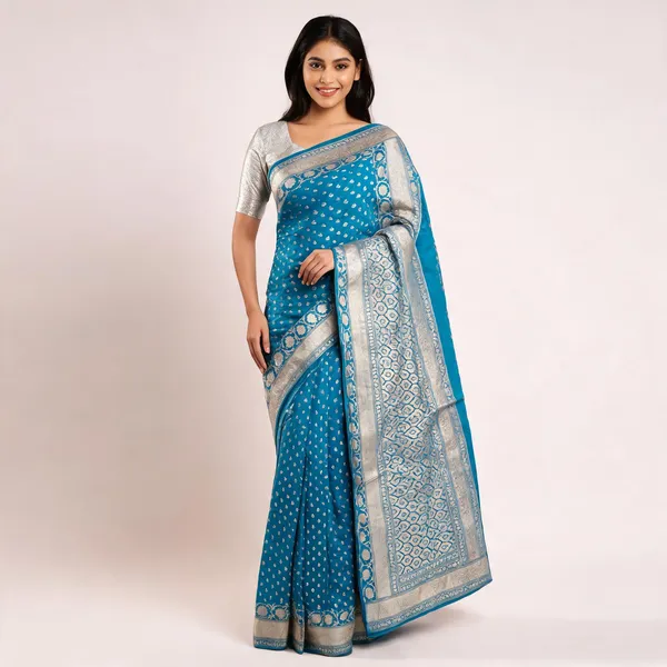 Blue_Cotton_Silk_Zari_Woven_Banarasi_Saree_For_Women