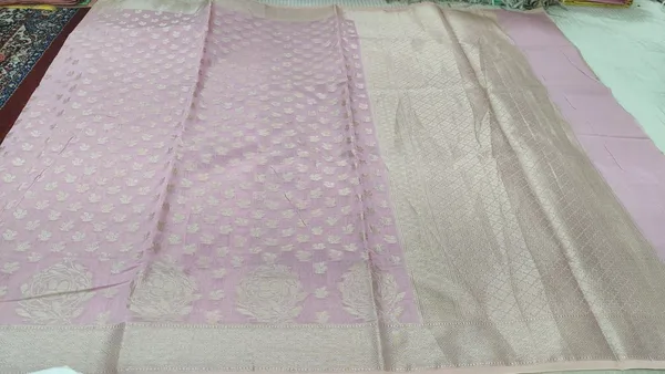 Pink_Cotton_Chanderi_Silk_Zari_Border_Banarasi_Saree_For_Women
