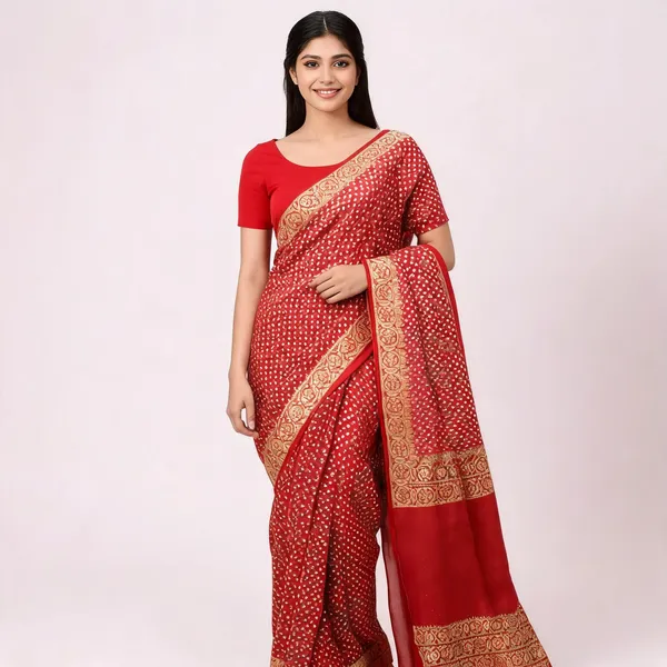 Red_Art_Katan_Silk_Zari_Border_Woven_Banarasi_Saree_For_Women