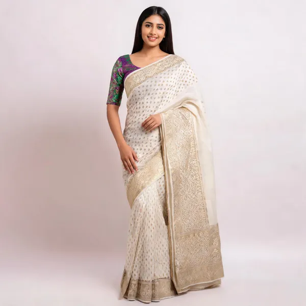 Off_White_Cotton_Silk_Zari_Woven_Banarasi_Saree_For_Women