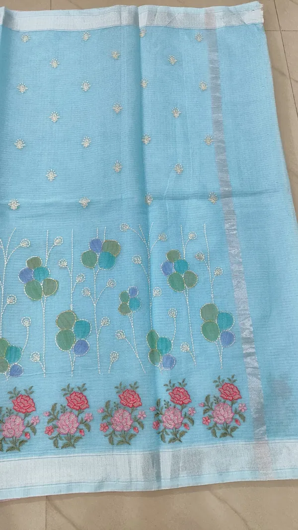 Sky_Blue_Kota_Silk_Floral_Embroidered_Saree_For_Women
