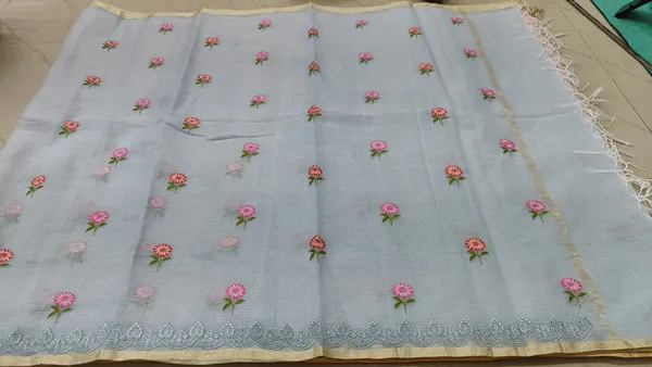 Grey_Kota_Silk_Floral_Embroidered_Zari_Border_Saree_For_Women