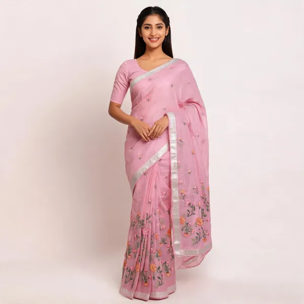 Pink_Kota_Silk_Floral_Embroidered_Silver_Border_Saree_For_Women