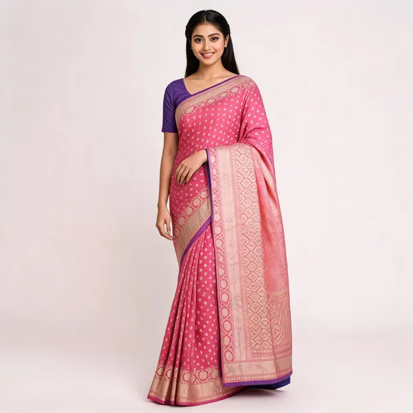 Pink_Cotton_Silk_Zari_Woven_Banarasi_Saree_For_Women