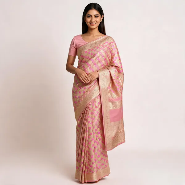 Pink_Gold_Mashru_Silk_Zari_Woven_Banarasi_Saree_For_Women