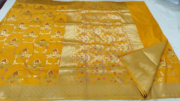 Yellow_Katan_Silk_Zari_Woven_Banarasi_Saree_For_Women