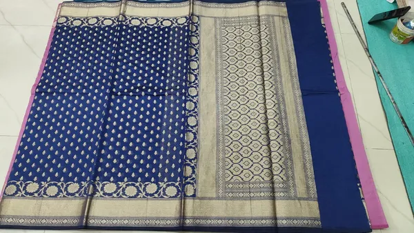 Blue_Cotton_Silk_Zari_Woven_Banarasi_Saree_For_Women