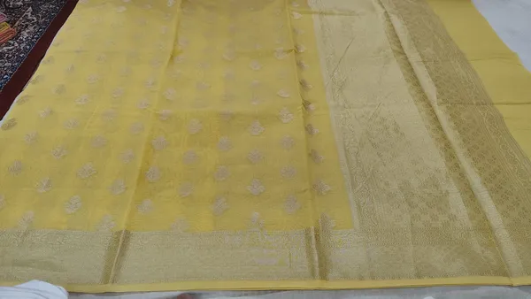 Yellow_Cotton_Chanderi_Silk_Zari_Border_Woven_Saree_For_Women