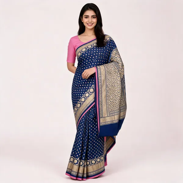 Blue_Cotton_Silk_Zari_Woven_Banarasi_Saree_For_Women