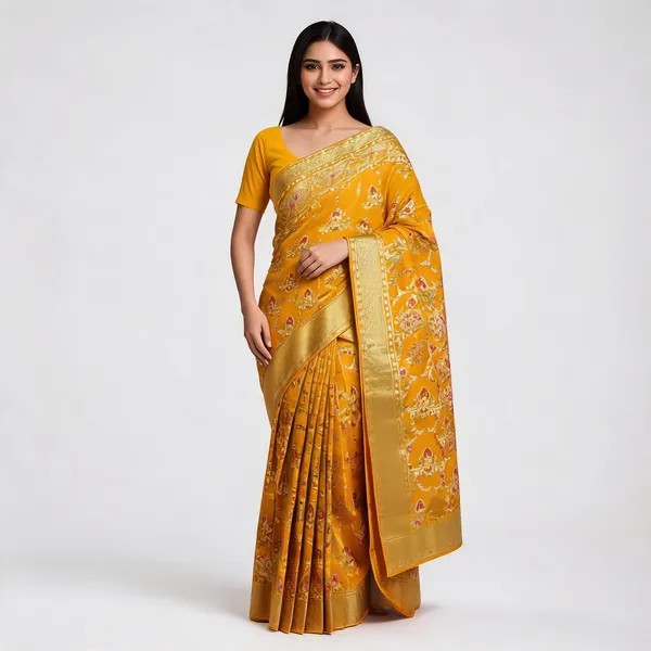Yellow_Katan_Silk_Zari_Woven_Banarasi_Saree_For_Women