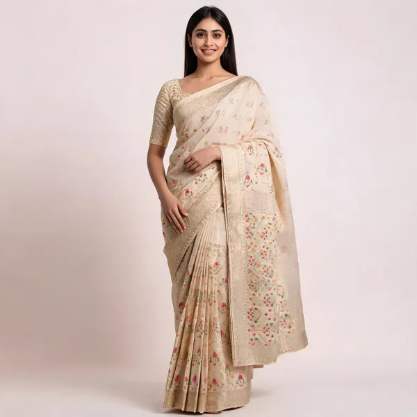 Beige_Katan_Silk_Floral_Zari_Border_Banarasi_Saree_For_Women