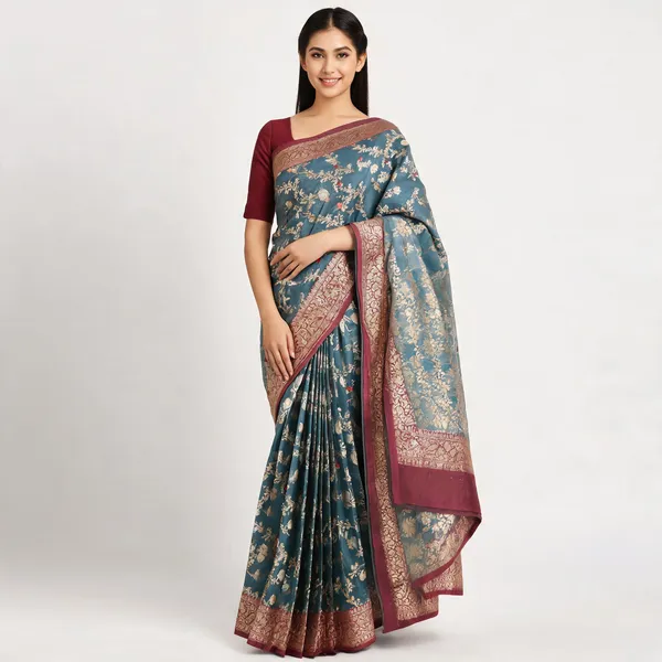 Blue_Art_Katan_Silk_Floral_Zari_Woven_Banarasi_Saree_For_Women