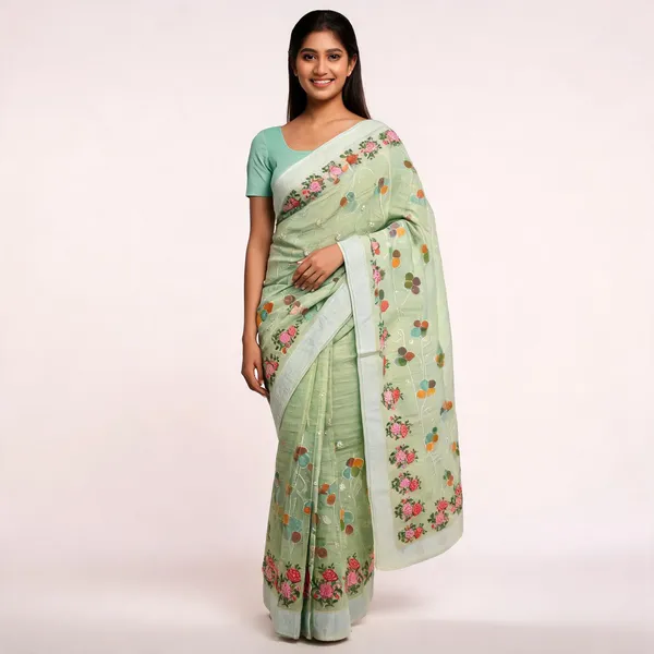 Green_Kota_Silk_Floral_Embroidered_Saree_For_Women