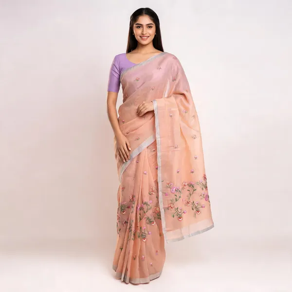 Peach_Kota_Silk_Floral_Embroidered_Dupatta_For_Women
