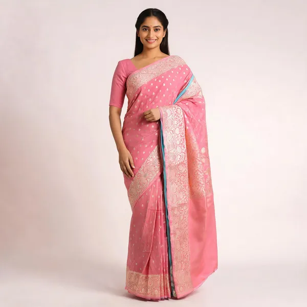 Pink_Cotton_Silk_Zari_Woven_Banarasi_Saree_For_Women