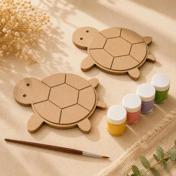 DIY_Brown_Wood_Coaster_Set_For_Table_Top